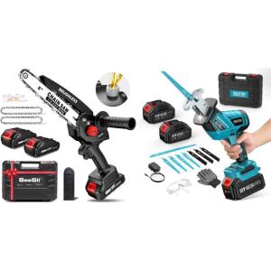 SEESII Bundle Deal – Mini Chainsaw Cordless and Reciprocating Saw Cordless for Wood Cutting