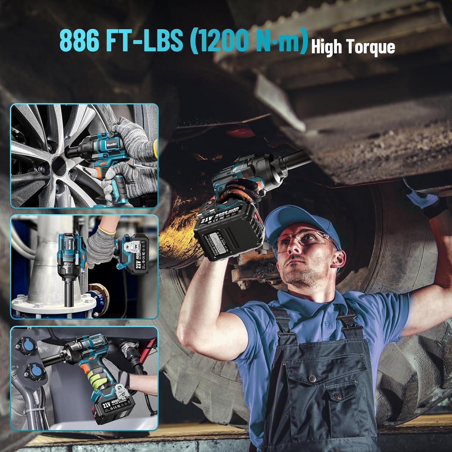 image:imageSEESII 2in1 Electric Pole Saws for Tree Trimming amp Impact Wrench 886 FTLBS1200Nm