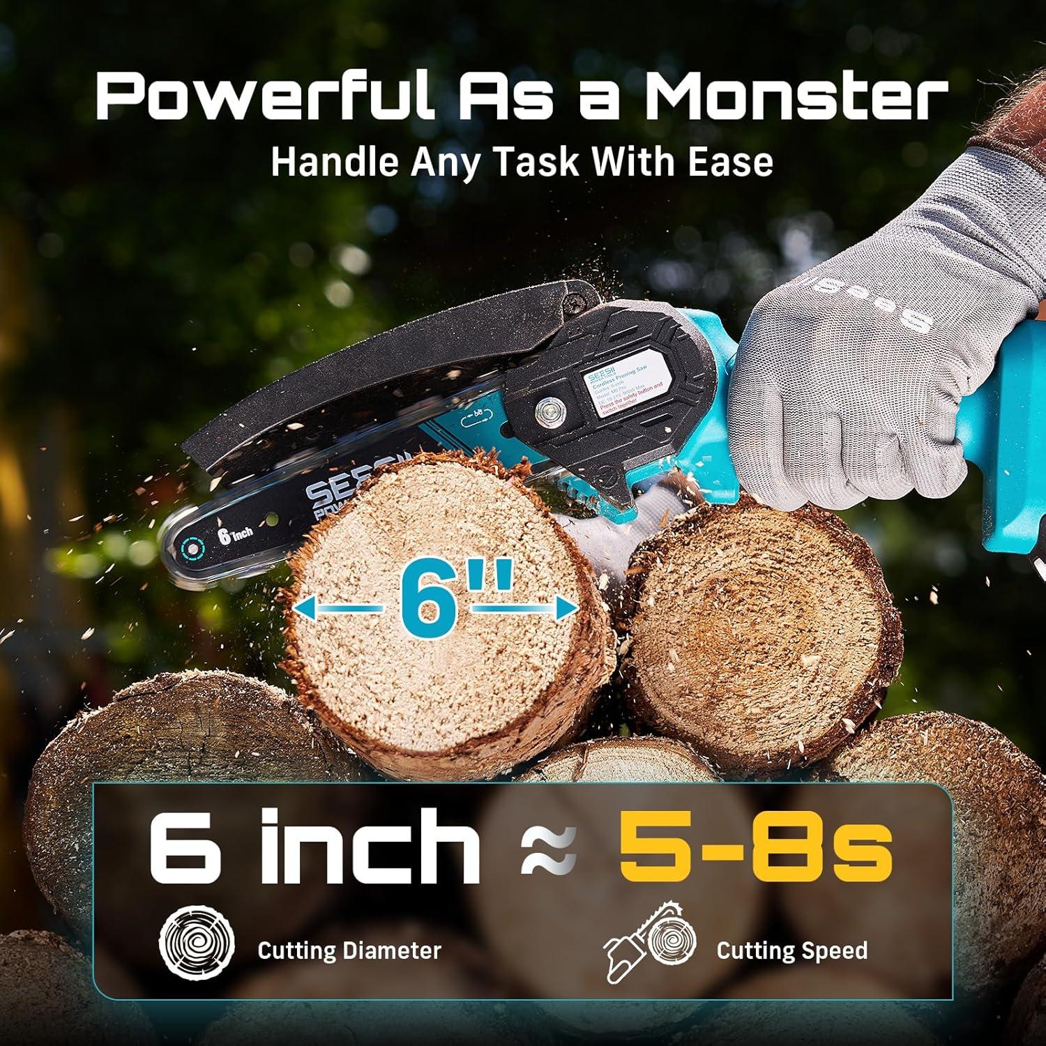 image:imageSeesii Mini Chainsaw 6inch Mini Chainsaw Cordless amp Impact Wrench 665 FTLBS900Nm 3300IPM 12 Impact Gun High Torque