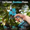 Seesii Electric Pruning Shears for Gardening: 1.8” Cutting Cordless Power Pruner – Brushless Motor, Dual 4.0Ah Battery+Seesii Mini Chainsaw Cordless 6-inch
