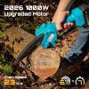 SEESII 2-in-1 Electric Pole Saws: Brushless Mini Chainsaw Cordless 6 Inch, 2 x 4000mAh Batteries, Pole Saw for Tree Trimming,Hand held Chain Saw with Extension Pole for Tree Limb Branch Cutter,P6 Ace(Slate Blue)
