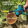 SEESII 2-in-1 Electric Pole Saws: Brushless Mini Chainsaw Cordless 6 Inch, 2 x 4000mAh Batteries, Pole Saw for Tree Trimming,Hand held Chain Saw with Extension Pole for Tree Limb Branch Cutter,P6 Ace(True Blue)