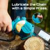 SEESII 2-in-1 Electric Pole Saws: Brushless Mini Chainsaw Cordless 6 Inch, 2 x 4000mAh Batteries, Pole Saw for Tree Trimming,Hand held Chain Saw with Extension Pole for Tree Limb Branch Cutter,P6 Ace(Slate Blue)