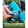 SEESII 2-in-1 Electric Pole Saws: Brushless Mini Chainsaw Cordless 6 Inch, 2 x 4000mAh Batteries, Pole Saw for Tree Trimming,Hand held Chain Saw with Extension Pole for Tree Limb Branch Cutter,P6 Ace(Ice Blue)