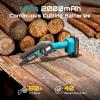 SEESII 2-in-1 Electric Pole Saws: Brushless Mini Chainsaw Cordless 6 Inch, 2 x 4000mAh Batteries, Pole Saw for Tree Trimming,Hand held Chain Saw with Extension Pole for Tree Limb Branch Cutter,P6 Ace(Sky Blue)