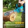 SEESII 2-in-1 Electric Pole Saws: Brushless Mini Chainsaw Cordless 6 Inch, 2 x 4000mAh Batteries, Pole Saw for Tree Trimming,Hand held Chain Saw with Extension Pole for Tree Limb Branch Cutter,P6 Ace(Ice Blue)
