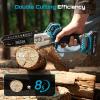 SEESII 2-in-1 Electric Pole Saws: Brushless Mini Chainsaw Cordless 6 Inch, 2 x 4000mAh Batteries, Pole Saw for Tree Trimming,Hand held Chain Saw with Extension Pole for Tree Limb Branch Cutter,P6 Ace(Steel Blue)