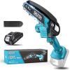 SEESII 2-in-1 Electric Pole Saws: Brushless Mini Chainsaw Cordless 6 Inch, 2 x 4000mAh Batteries, Pole Saw for Tree Trimming,Hand held Chain Saw with Extension Pole for Tree Limb Branch Cutter,P6 Ace(Sky Blue)