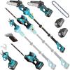 SEESII 2-in-1 Electric Pole Saws: Brushless Mini Chainsaw Cordless 6 Inch, 2 x 4000mAh Batteries, Pole Saw for Tree Trimming,Hand held Chain Saw with Extension Pole for Tree Limb Branch Cutter,P6 Ace(Cobalt Blue)
