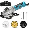 Seesii 6-1/2″ Cordless Circular Saw with Laser, 5200 RPM Electric Compact Saw with 2x 4.0Ah Batteries and Charger, Lightweight and Power Design for Wood Cutting, DIY Framing & Home Renovation(4-1/2″ corded)