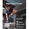 Seesii 1-Inch Cordless SDS-Plus Rotary Hammer Drill, 2.8J Impact Energy Brushless Motor, 4-Mode with Safety Clutch, 2 x 4.0Ah Batteries & Chisel/Bit Set for Concrete Drilling & Home Renovation(Blue)