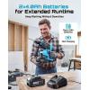 Seesii 1-Inch Cordless SDS-Plus Rotary Hammer Drill, 2.8J Impact Energy Brushless Motor, 4-Mode with Safety Clutch, 2 x 4.0Ah Batteries & Chisel/Bit Set for Concrete Drilling & Home Renovation(Blue)