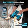 Seesii Cordless SDS-Plus Rotary Hammer Drill for Concrete, 2 × 4.0Ah Batteries, Includes 3 Drill Bits, Flat & Point Chisels, Lightweight Power Tool for Home Improvement, DIY & Masonry(Blue)