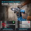 Seesii Heavy Duty Rotary Hammer: 13 Amp 1-1/4″ SDS-Plus Demolition Hammer Drill for Concrete, Brick & Stone, 6J Power with 4 Functions, Safety Clutch & Anti-Vibration, Drill Bits and Chisels Included(Blue)