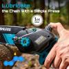 Seesii Mini Chainsaw Cordless, 8 Inch & 6 Inch Electric Chainsaw with 2 Batteries & Auto Oiler, 1000W Brushless Handheld Chain Saw for Tree Branch Wood Cutting, Garden Tools Gift for Men Dad Husband(6″ & 8″ M8 Ace w/ 2 x 2.0 AH Battery)