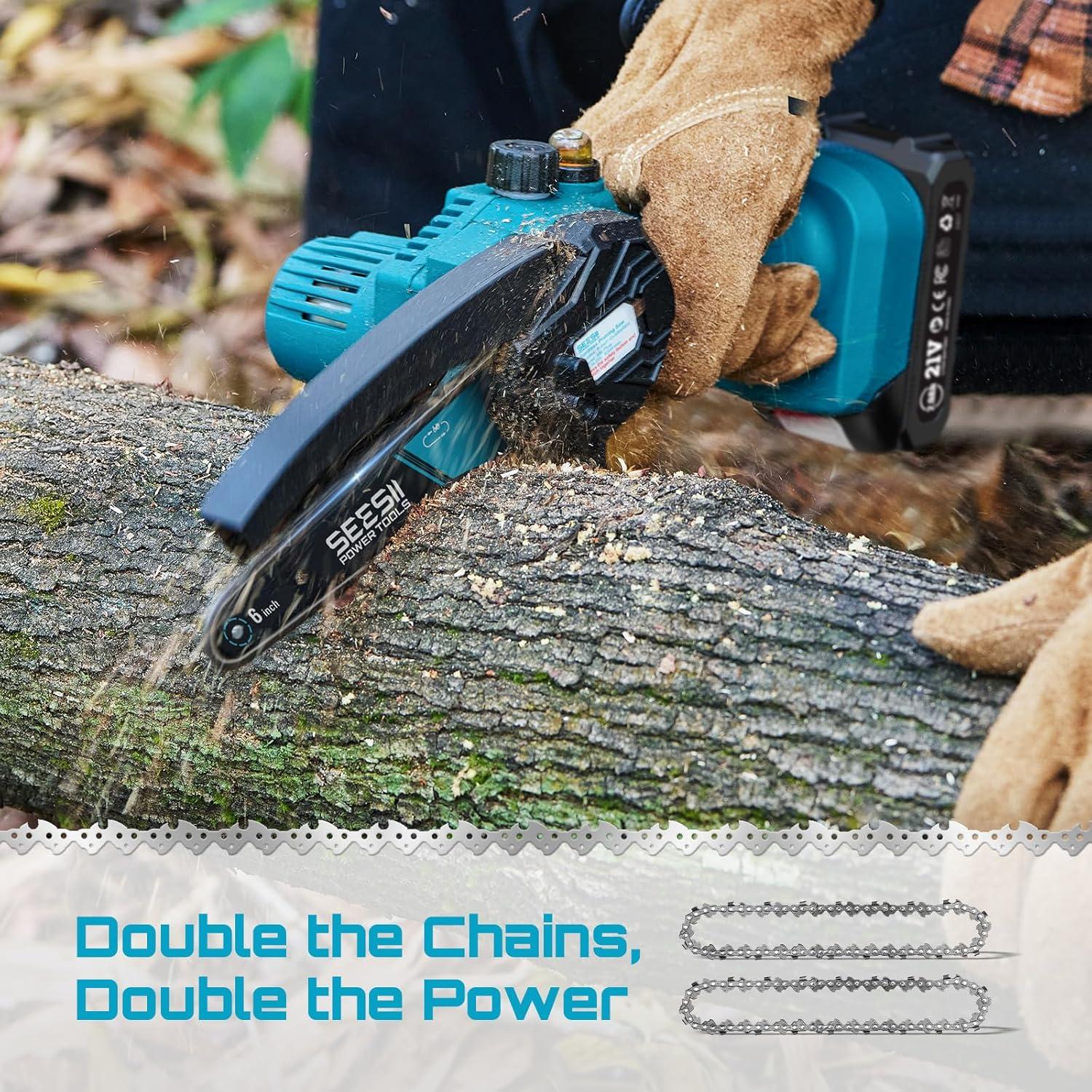 image:imageSEESII 2in1 Cordless Pole Saw amp Hedge Trimmer Combo 8 Electric Pole Chainsaw with 240 Ah Batteries 16Inch Extension Pole Hedge Trimmer Bush Tree Pruner Limb Branch Cutter 15ft Long ReachLight Blue