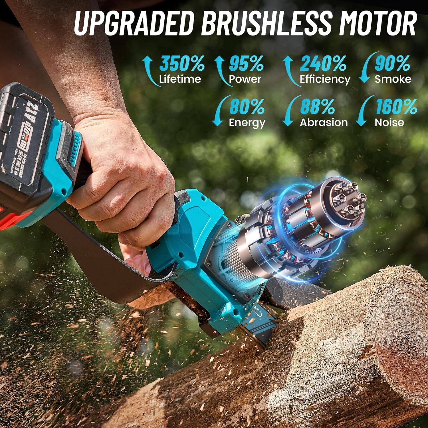 image:imageSEESII 2in1 Cordless Pole Saw amp Hedge Trimmer Combo 8 Electric Pole Chainsaw with 240 Ah Batteries 16Inch Extension Pole Hedge Trimmer Bush Tree Pruner Limb Branch Cutter 15ft Long ReachDeep Blue