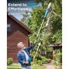 SEESII 2-in-1 Cordless Pole Saw & Hedge Trimmer Combo, 8″ Electric Pole Chainsaw with 2×4.0 Ah Batteries, 16-Inch Extension Pole Hedge Trimmer, Bush Tree Pruner Limb Branch Cutter, 15ft Long Reach(Bright Blue)