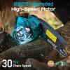 SEESII 2-in-1 Cordless Pole Saw & Hedge Trimmer Combo, 8″ Electric Pole Chainsaw with 2×4.0 Ah Batteries, 16-Inch Extension Pole Hedge Trimmer, Bush Tree Pruner Limb Branch Cutter, 15ft Long Reach(Light Blue)