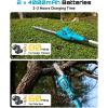 SEESII 2-in-1 Cordless Pole Saw & Hedge Trimmer Combo, 8″ Electric Pole Chainsaw with 2×4.0 Ah Batteries, 16-Inch Extension Pole Hedge Trimmer, Bush Tree Pruner Limb Branch Cutter, 15ft Long Reach(Bright Blue)