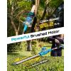 SEESII 2-in-1 Cordless Pole Saw & Hedge Trimmer Combo, 8″ Electric Pole Chainsaw with 2×4.0 Ah Batteries, 16-Inch Extension Pole Hedge Trimmer, Bush Tree Pruner Limb Branch Cutter, 15ft Long Reach(Bright Blue)