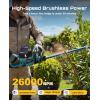 SEESII 40V Hedge Trimmer Cordless, 24″ Electric Hedge Trimmer, 26000 RPM Bush Trimmer with 2 Pcs 4000mAh Batteries Operation, 80 Mins Runtime, Shrub Trimmer with 180° Rotatable Head, 1″ Blade Gap Blue