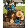 SEESII Electric Chainsaw Cordless 12-inch: Brushless Battery Powered Small Chainsaw, 2 x 4.0Ah Batteries, Auto-Tension and Oiling Mini Chain Saw for Christmas Dad Men Gifts, Tree Cutting Trimming