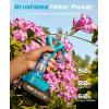 SEESII Electric Pruning Shears for Garden: 1.2″ Cutting Diameter Cordless Power Pruner, 2*2000mAh Batteries, Brushless Motor, Extra SK5 Blade, 2 Modes Battery Powered Branch Cutter for Tree Trimming(Sky Blue)