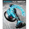 SEESII Suction Cup & Tile Vibration Tool Combo, 5.7″ Tile Vibrator with 2X 2000mAh Batteries, 10 Speeds, 8″ Vacuum Suction Lifte for Glass/Tile Installers, Contractors, DIYer, 440LBS Max Load