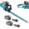 SEESII 40V Hedge Trimmer Cordless, 24″ Electric Hedge Trimmer, 26000 RPM Bush Trimmer with 2 Pcs 4000mAh Batteries Operation, 80 Mins Runtime, Shrub Trimmer with 180° Rotatable Head, 1″ Blade Gap Blue