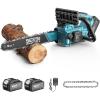 SEESII Electric Chainsaw Cordless 12-inch: Brushless Battery Powered Small Chainsaw, 2 x 4.0Ah Batteries, Auto-Tension and Oiling Mini Chain Saw for Christmas Dad Men Gifts, Tree Cutting Trimming