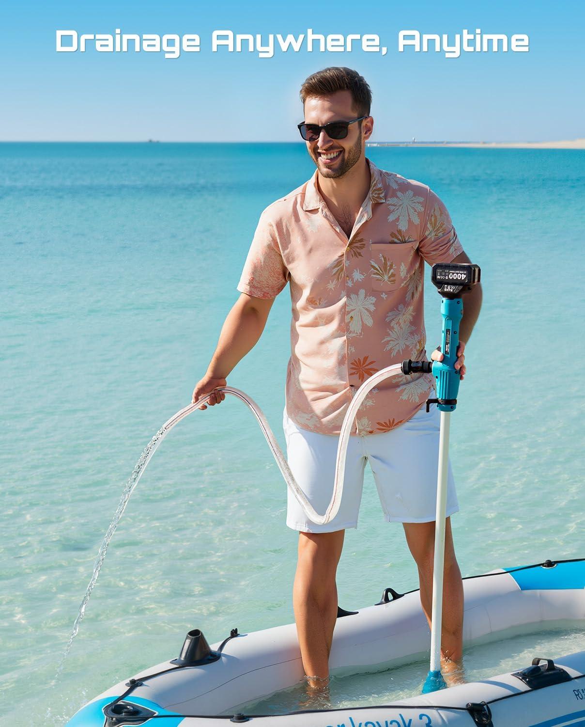 image:imageSEESII Cordless Stick Water Pump 22 Head Battery Powered Diesel Transfer Pump 1Hour Runtime 720GPH amp 16FT Lift Portable Submersible Utility Pump for Pool Garden Pond Boat Basement RV Rain Barrels