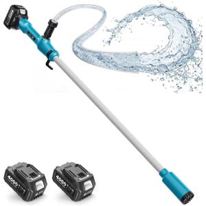 SEESII Cordless Stick Water Pump 2.2″ Head, Battery Powered Diesel Transfer Pump 1-Hour Runtime, 720GPH & 16FT Lift Portable Submersible Utility Pump for Pool Garden Pond Boat Basement RV Rain Barrels