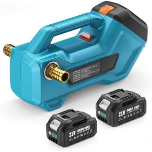 Seesii Cordless Transfer Pump for Water/Diesel, 760GPH Self-priming 2×4000mAh Rechargeable Battery, Portable Electric Utility Pump for RV, Garden, Hot Tub, Tank, Pool, Ponds, Aquariums, Rain Barrels(Blue)