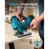 SEESII Brushless Cordless Jigsaw Tool, 2×4.0Ah Batteries, Tool-Free 0–45° Bevel Cutting, 3500 SPM Variable Speed, 4 Orbital Settings, Electric Jig Saw for Woodworking & DIY Projects & Home Use(Light Blue)