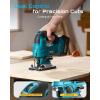 SEESII Brushless Cordless Jigsaw Tool, 2×4.0Ah Batteries, Tool-Free 0–45° Bevel Cutting, 3500 SPM Variable Speed, 4 Orbital Settings, Electric Jig Saw for Woodworking & DIY Projects & Home Use(Light Blue)