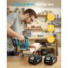 SEESII Brushless Cordless Jigsaw Tool, 2×4.0Ah Batteries, Tool-Free 0–45° Bevel Cutting, 3500 SPM Variable Speed, 4 Orbital Settings, Electric Jig Saw for Woodworking & DIY Projects & Home Use(Light Blue)