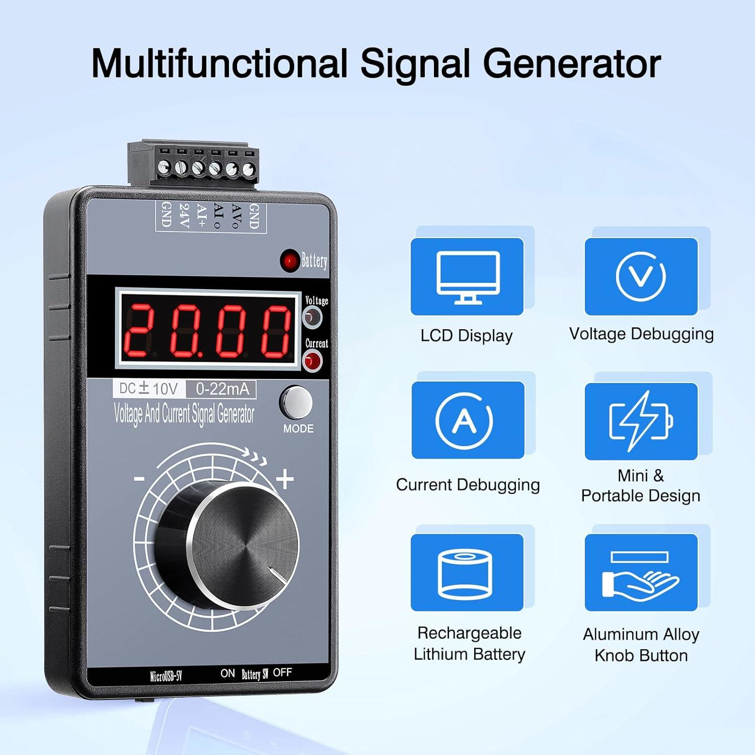 image:imageSeesii 022mA420mA DC 010V Signal Generator Mini Adjuatable Function Generator with LCD Display Current Voltage Analog Generator