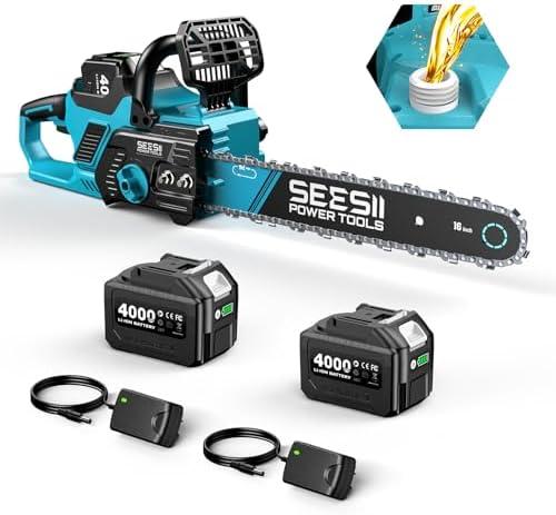 image:imageSeesii 13 Electric Weed Wacker amp SEESII 40V 16Inch Cordless Chainsaw