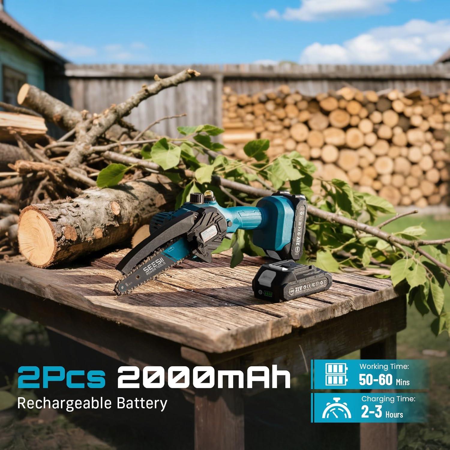 image:imageSeesii 13 Electric Weed Wacker amp SEESII Mini Chainsaw 6 inch