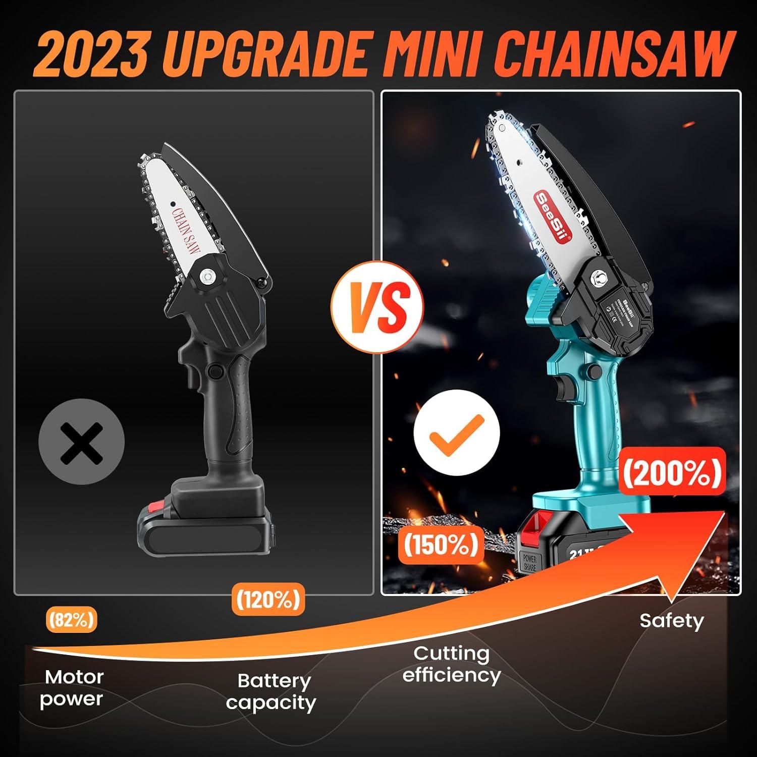image:imageSeesii Electric Car Jack 5 Ton Car Jack kit 12V Hydraulic Jack with Electric Impact Wrench and Tire Inflator Pump amp Mini Chainsaw 6inch Mini Chainsaw Cordless 12 Pcs Tool Set