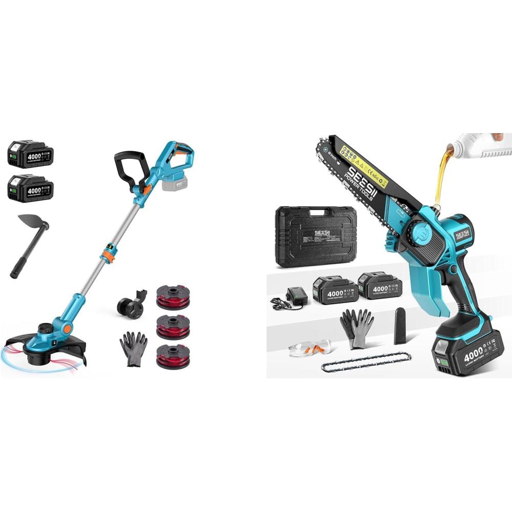 image:imageSeesii 13 Electric Weed Wacker amp SEESII Flagship 8Inch Cordless Mini Chainsaw