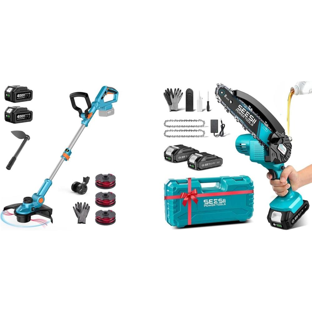 image:imageSeesii 13 Electric Weed Wacker amp SEESII Mini Chainsaw 6 inch