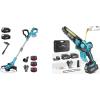 Seesii 13″ Electric Weed Wacker & SEESII Flagship 8-Inch Cordless Mini Chainsaw