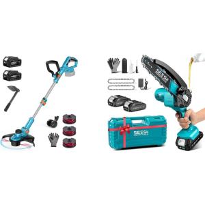 Seesii 13″ Electric Weed Wacker & SEESII Mini Chainsaw 6 inch