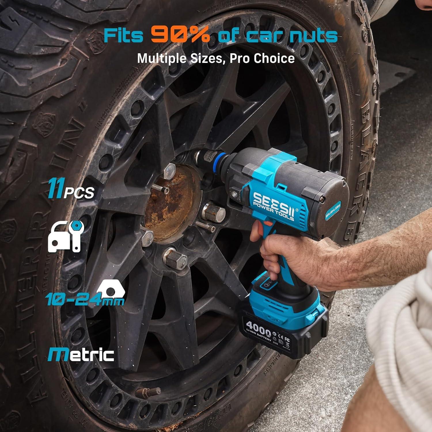 image:image12 Drive Deep Impact Socket Set SAE amp Metric Sockets 5161516 amp 1024mm Professional CRMO Steel 6Point for Impact Wrench Automotive amp Truck Repair Tool KitMetric Shallow 11pc