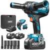 SEESII Upgraded Impact Wrench 1180 Ft-lbs (1600 N·m): 1/2″ High-Torque Impact Gun with Detachable Side Handle, 21V Cordless Impact Driver 2x 4.0Ah Batteries for Car/Pickup Truck/Mower/Industrial Tasks(Blue16)