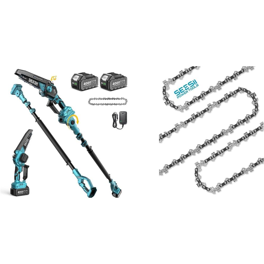 image:imageSEESII 2in1 Electric Pole Saws with 3 Pack Chain Saw Chains