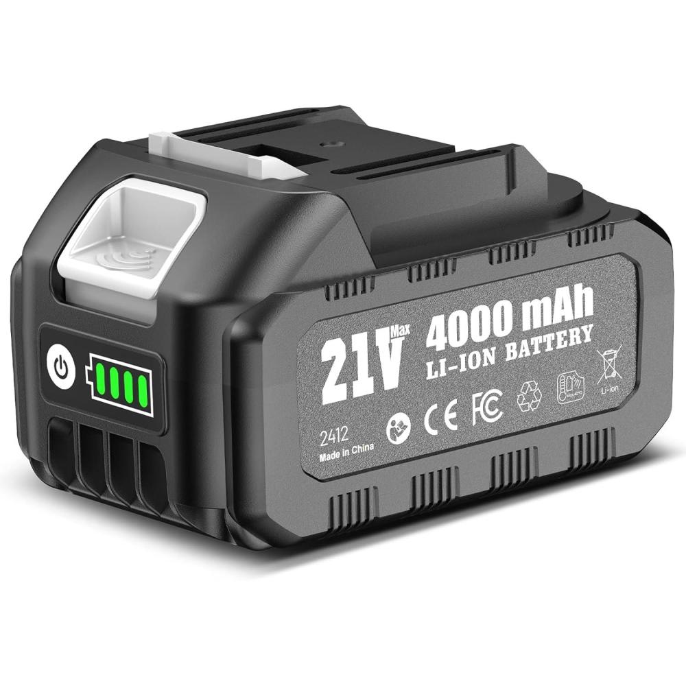 image:imageSeesii 21V 4000mAh Original Rechargeable Battery Compatible with All Tools Impact Wrench Mini Chainsaw Pole Saw Pruning Shears LongLasting Battery Life Safe and Fast Charging