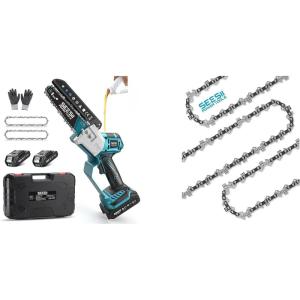 SEESII Mini Chainsaw 6 inch with 3 Pack Chain Saw Chains